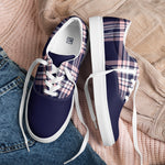 Men's Navy Plaid Canvas Sneakers