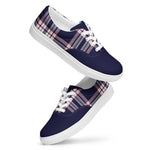 Men's Navy Plaid Canvas Sneakers