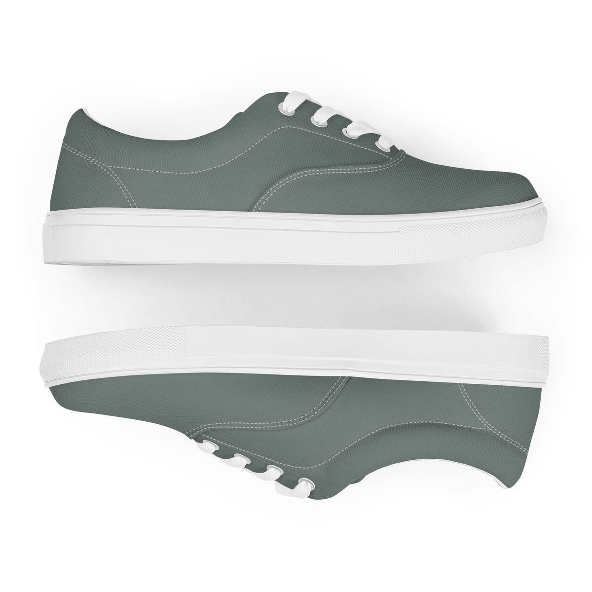 Men's Olive Green Lace-Up Canvas Shoes