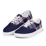 Men's Navy Plaid Canvas Sneakers
