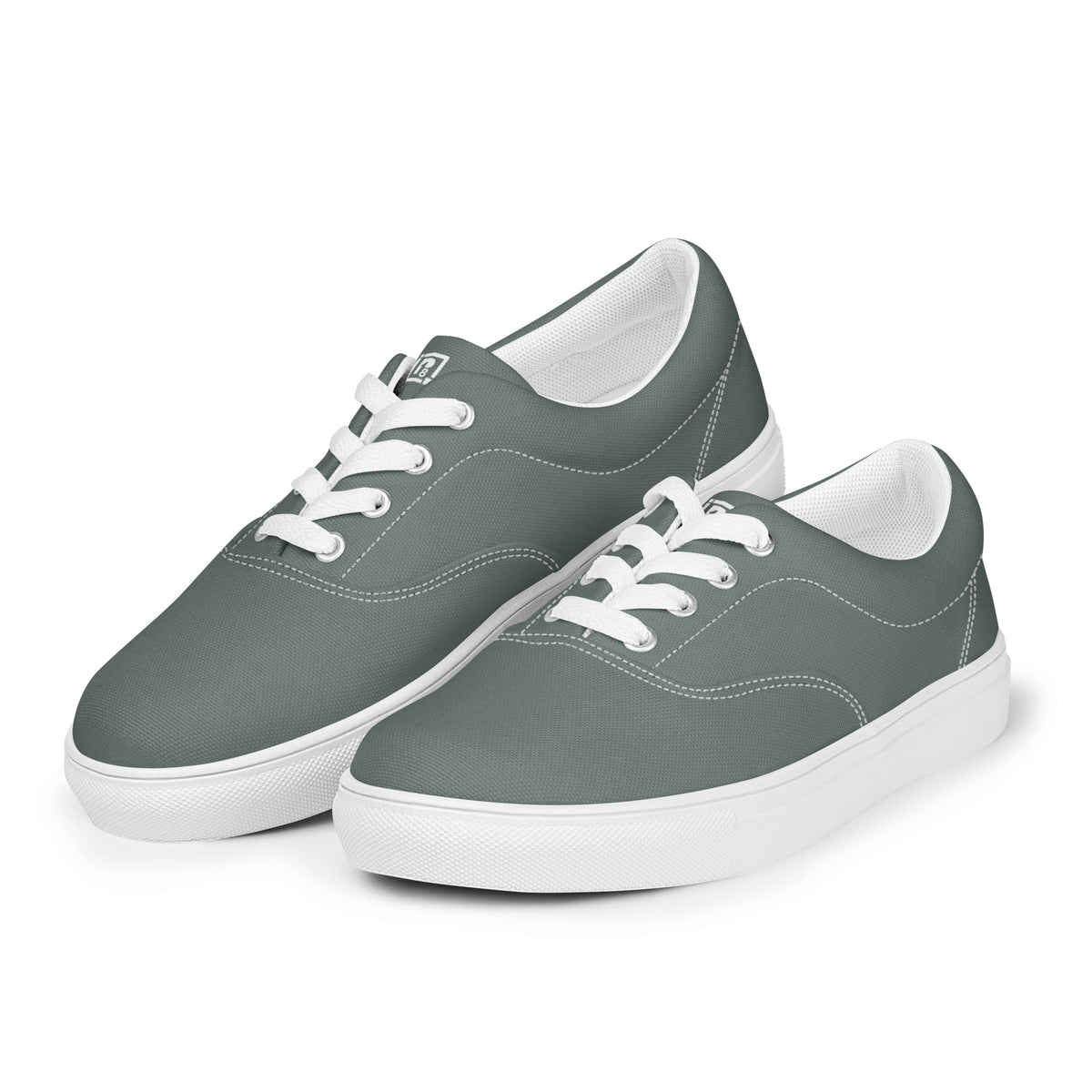Men's Olive Green Lace-Up Canvas Shoes