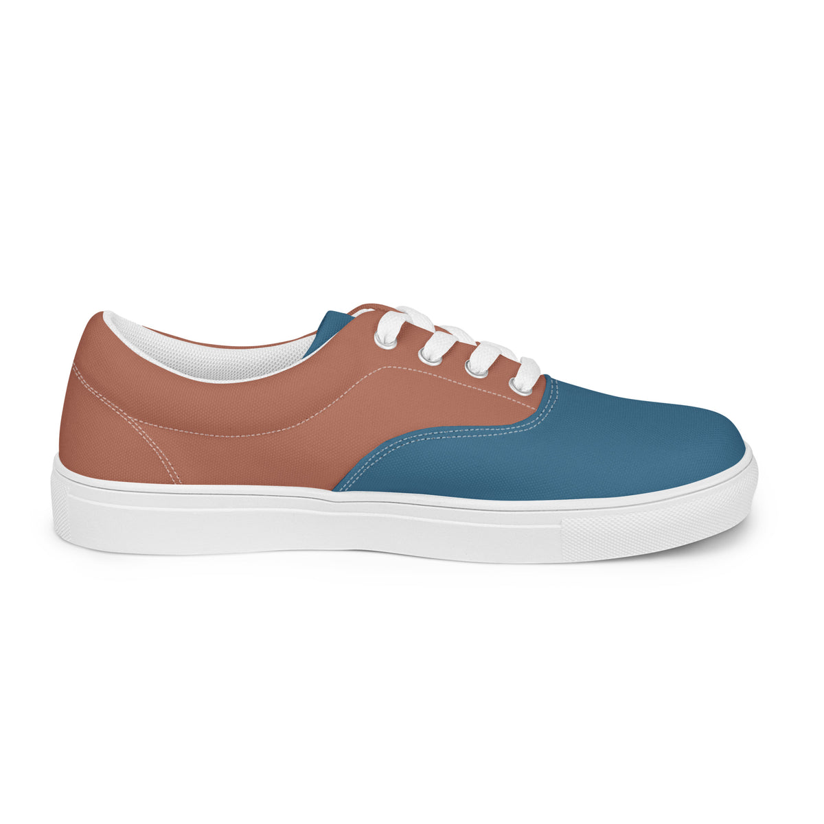 Men's Blue & Brown Lace-Up Canvas Shoes