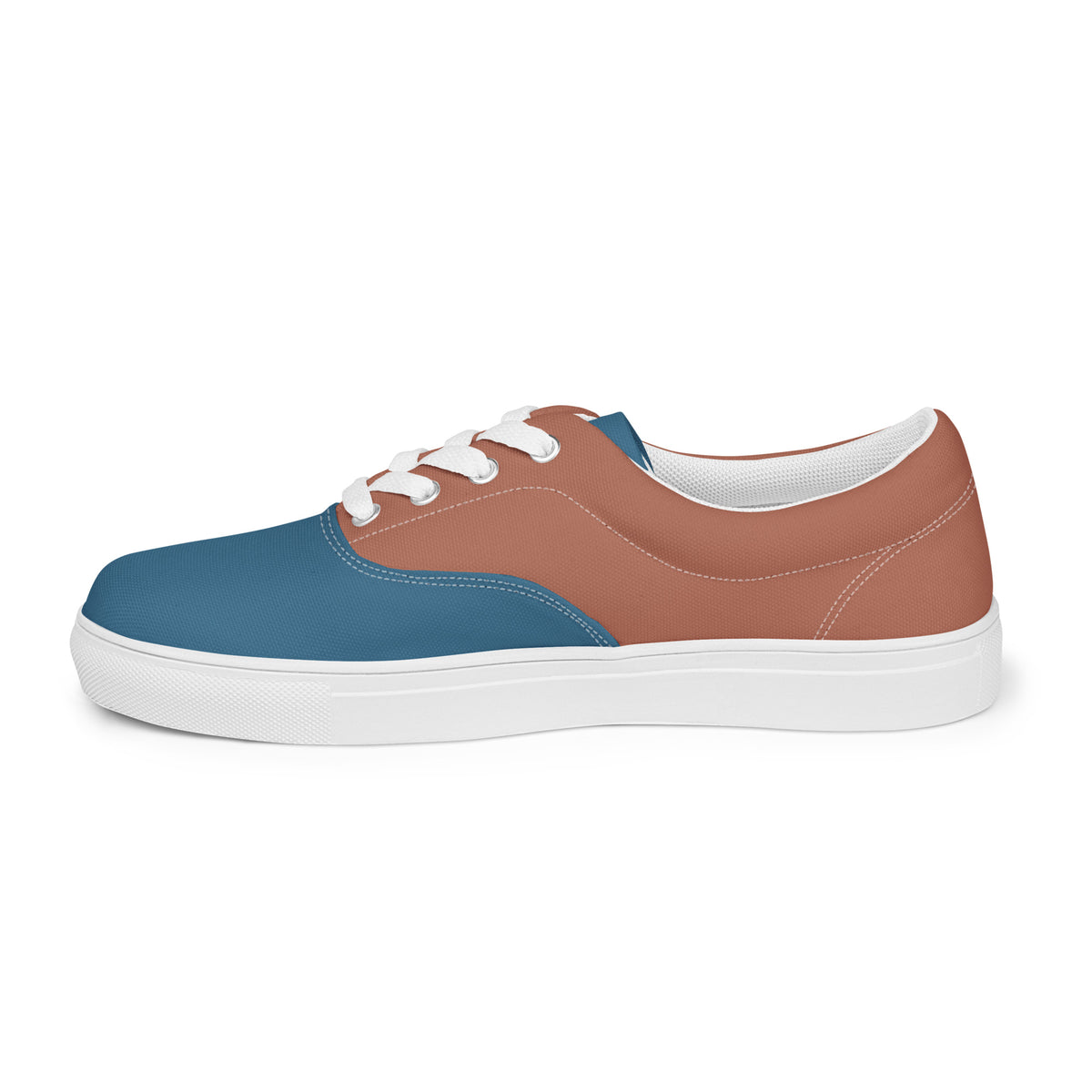 Men's Blue & Brown Lace-Up Canvas Shoes