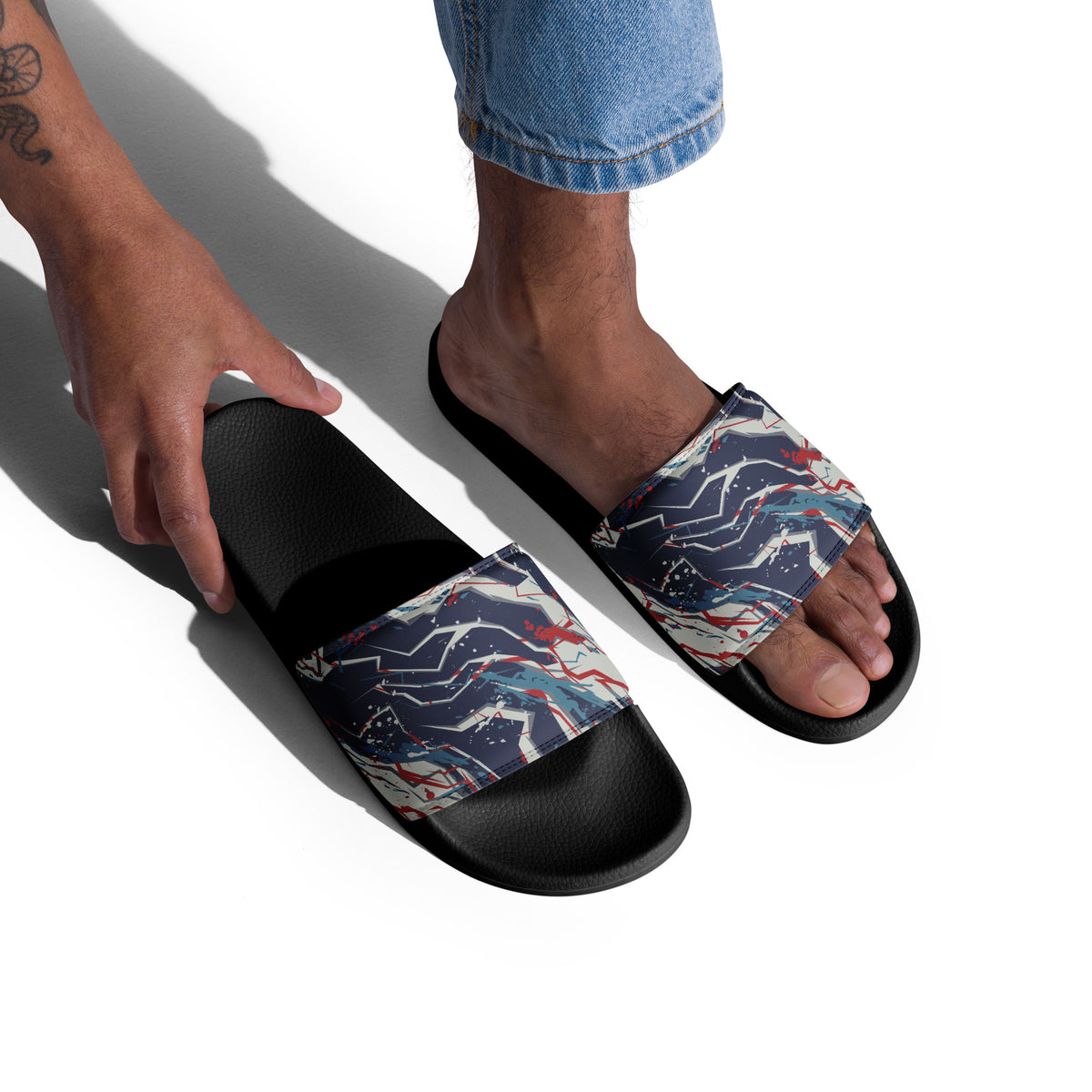 Men’s Abstract Print Slides