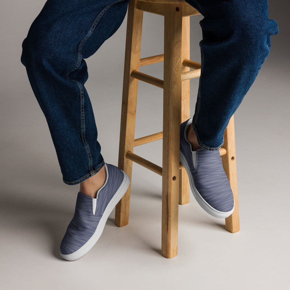 Men's Blue Textured Slip-On Shoes
