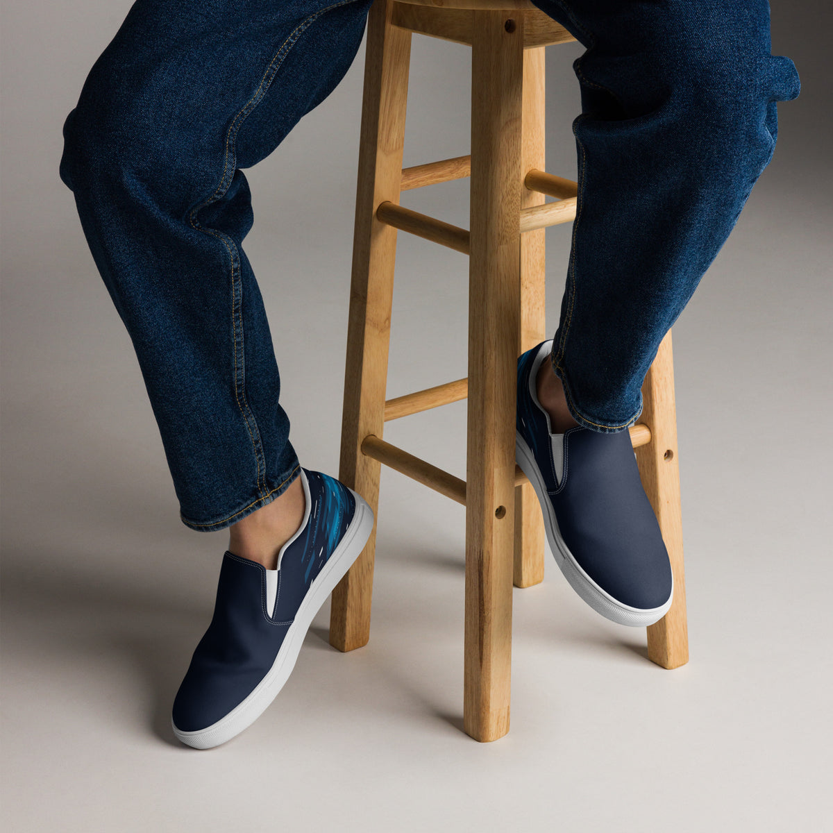Men's Navy Blue Slip-On Shoes