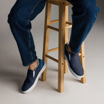 Men's Navy Blue Slip-On Shoes