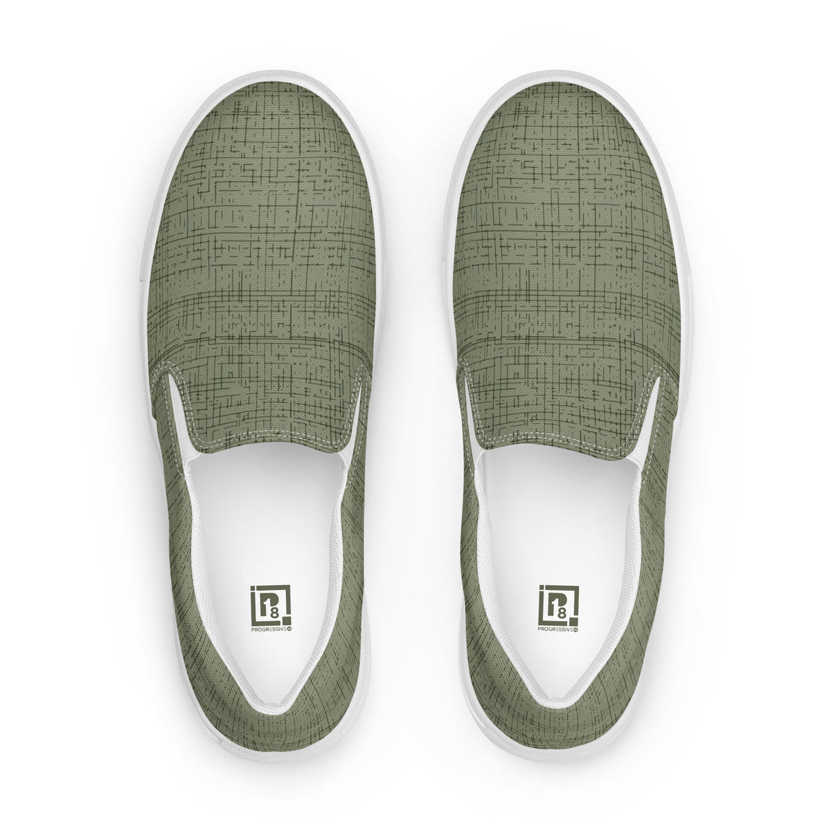 Men's Olive Textured Slip-On Shoes