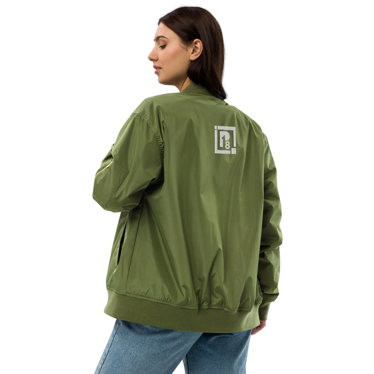 Women's Olive Green Bomber Jacket – ""Move Fast"" Streetwear Edition