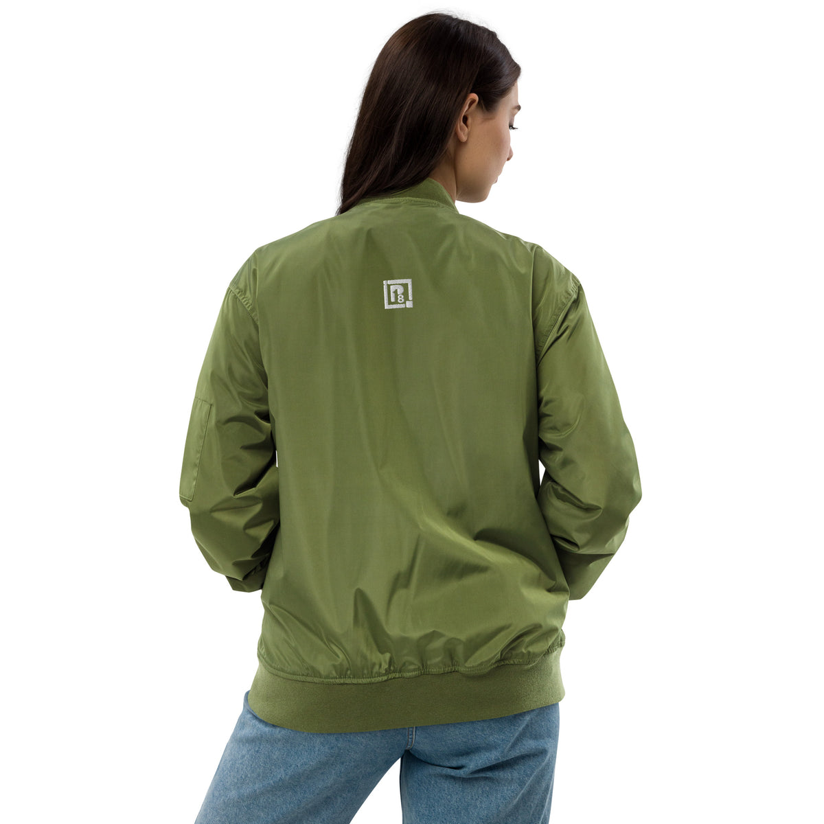 Women's "Girl Power" Olive Green Bomber Jacket