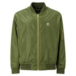 Men’s Olive Green Bomber Jacket – "Be Brave, Be Yourself"
