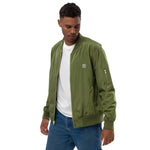 Men’s Olive Green Bomber Jacket – "Be Brave, Be Yourself"