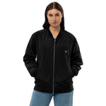 Women's Black Bomber Jacket – ""Mom is My Bestie"" Casual Streetwear