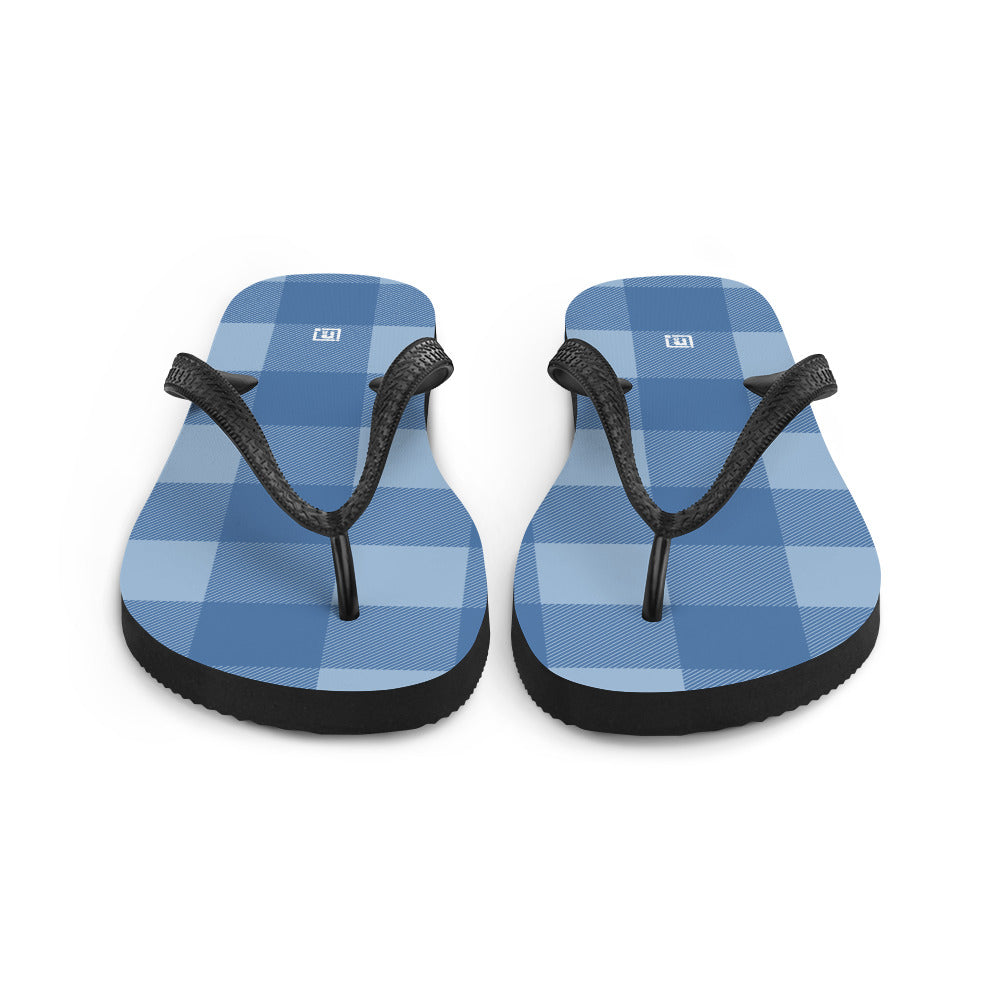 Men’s Blue Checkered Flip-Flops
