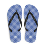 Men's Blue Plaid Flip-Flops