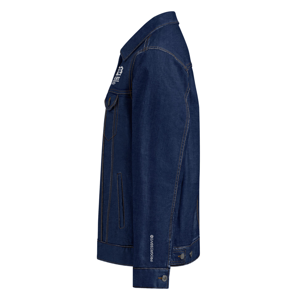 Women's Dark Blue Denim Jacket – ""Life is Short"" Casual Streetwear