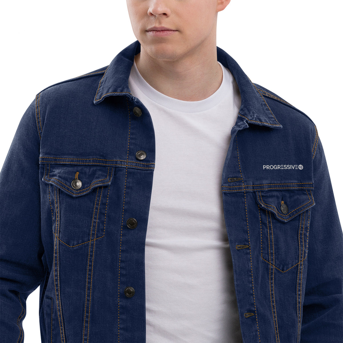 Men’s Classic Dark Blue Denim Jacket – Timeless & Versatile