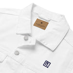 Women's White Denim Jacket – "FEELS" Graphic Print Streetwear Edition