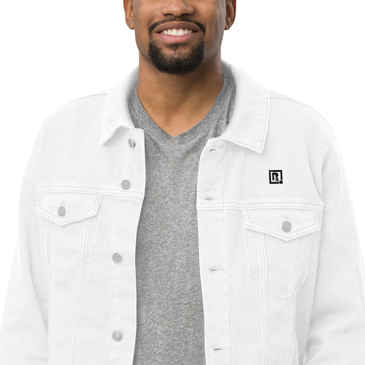 Men’s White Denim Jacket – Classic & Versatile