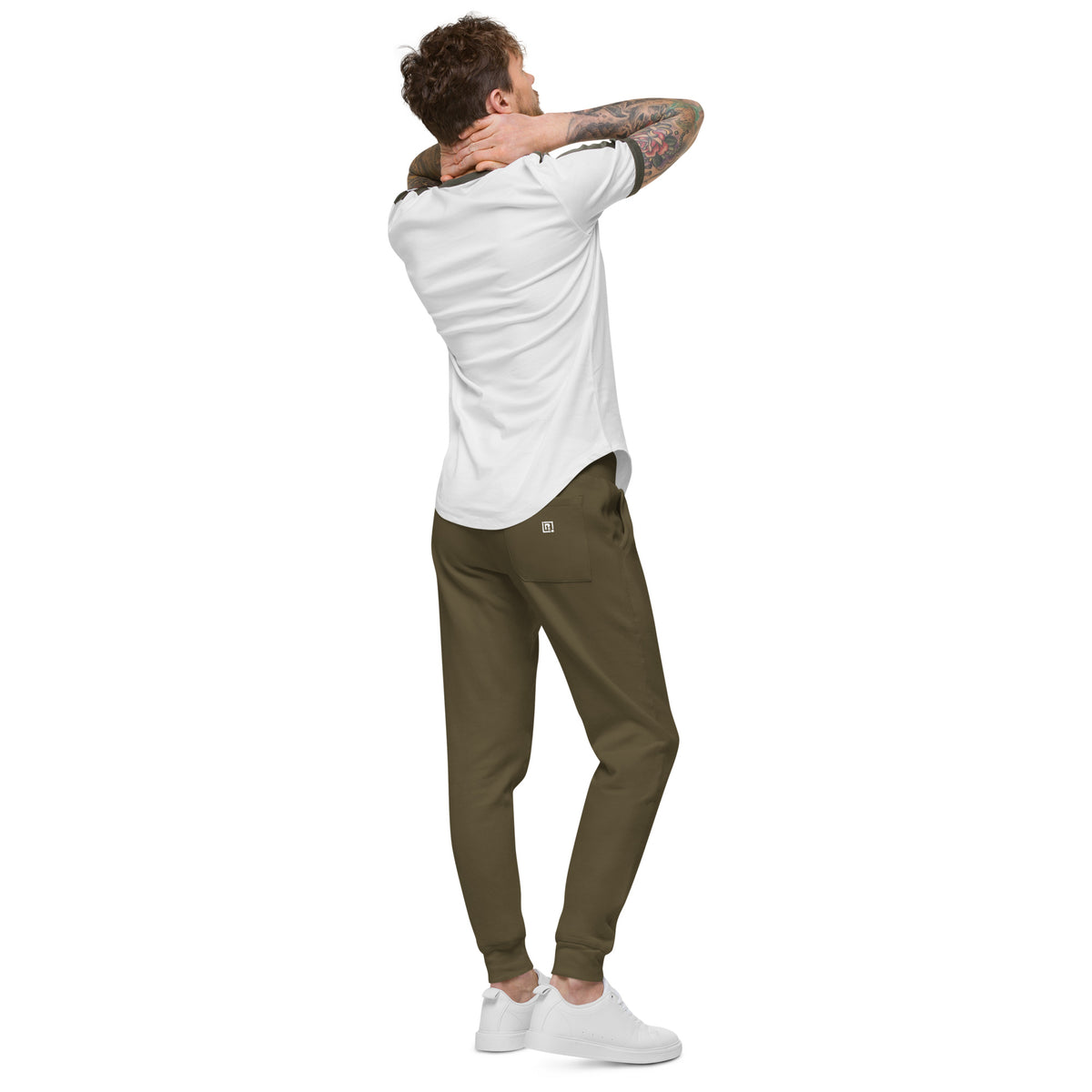 Men’s Olive Green Graphic Jogger Sweatpants