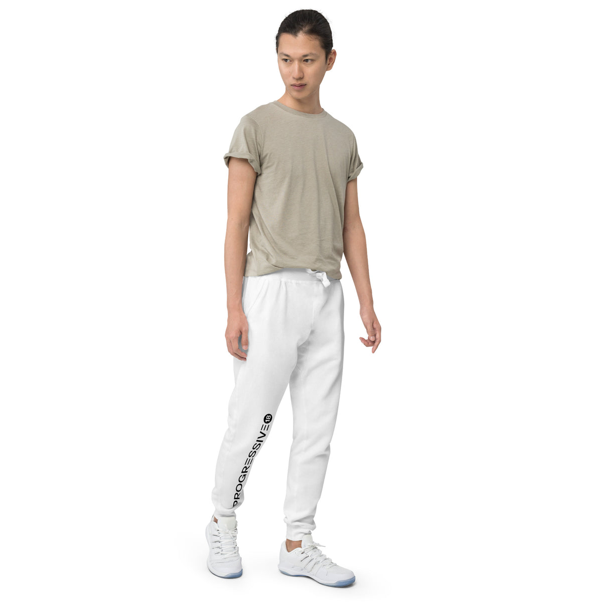Men’s White Logo Jogger Sweatpants