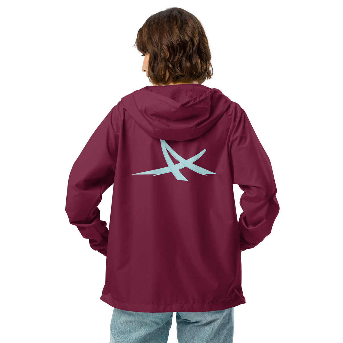 Women's Burgundy Windbreaker Jacket