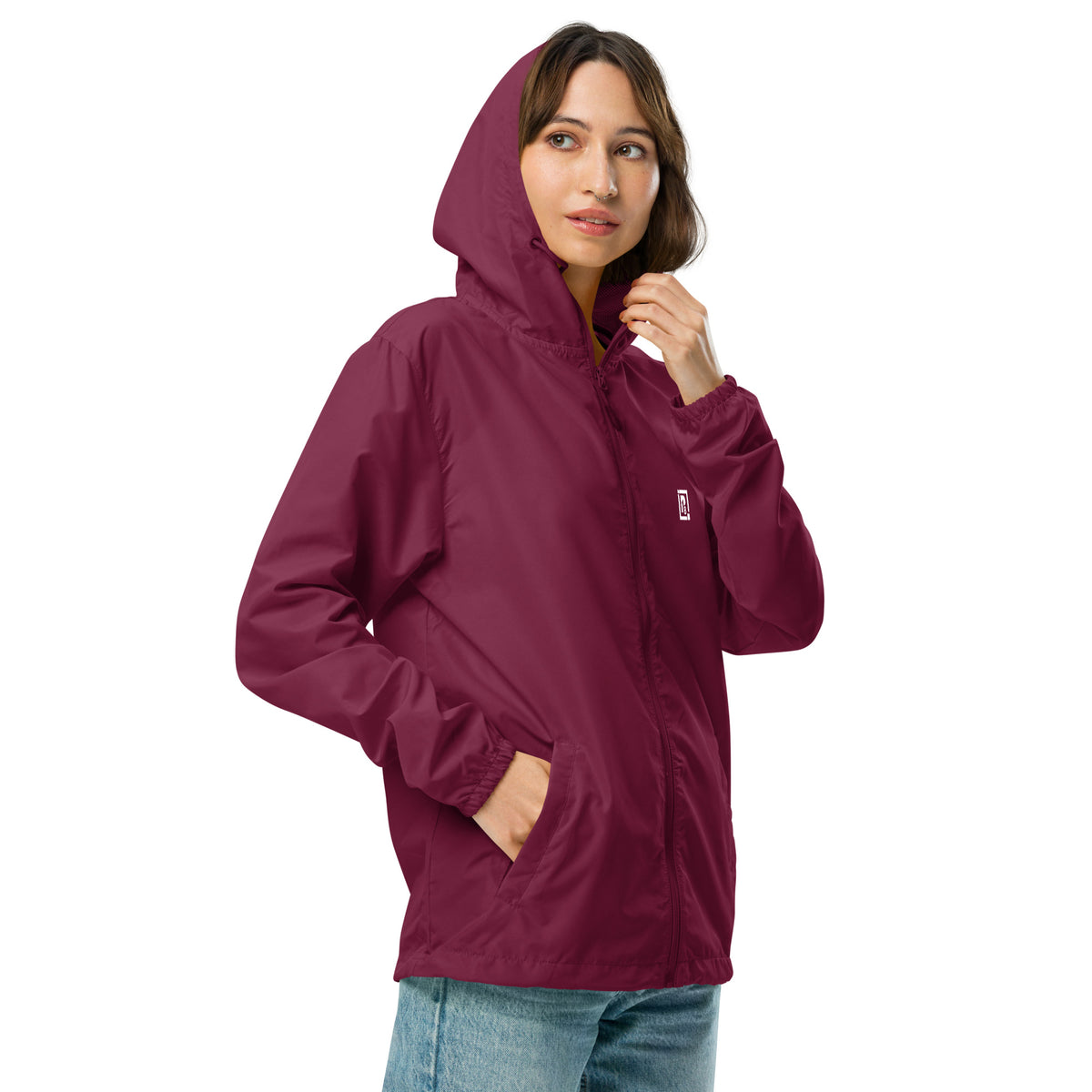 Women's Burgundy Windbreaker Jacket