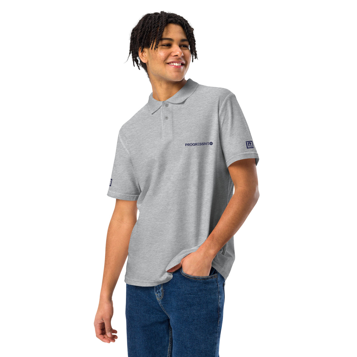 Men's Solid Slim Fit Polo Grey Pure Cotton T-Shirt
