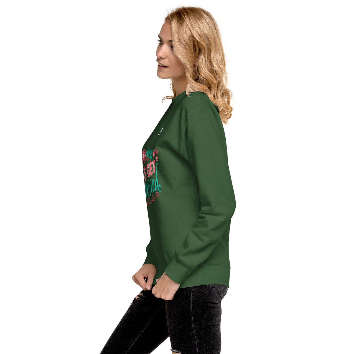 Women's Green "Let's Get Married" Graphic Sweatshirt