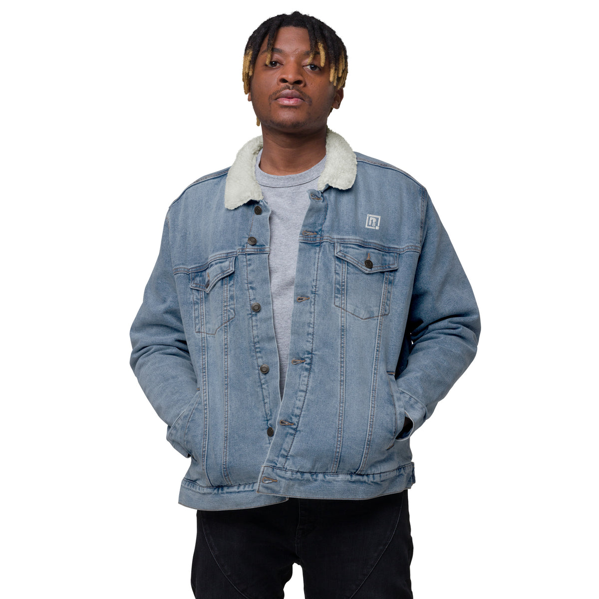 Men’s Sherpa-Lined Denim Jacket – Classic, Warm & Stylish
