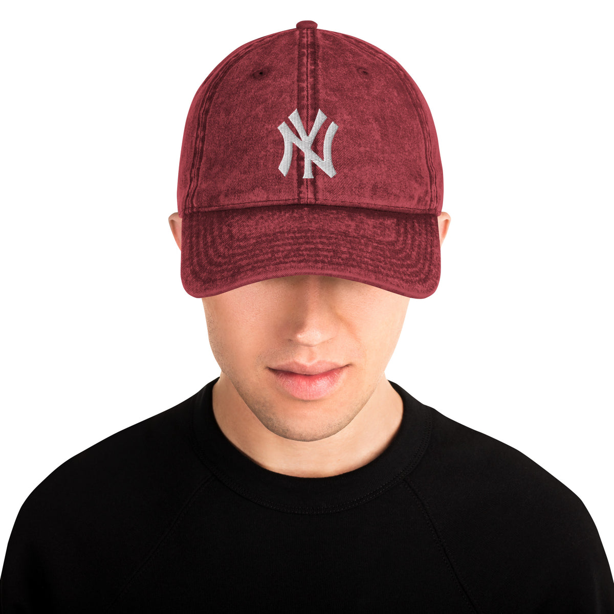 Men’s Vintage Washed NY Embroidered Baseball Cap