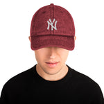 Men’s Vintage Washed NY Embroidered Baseball Cap
