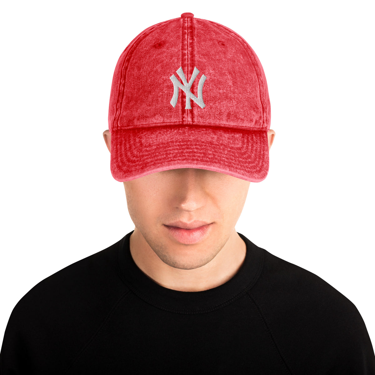 Men’s Vintage Washed NY Embroidered Baseball Cap