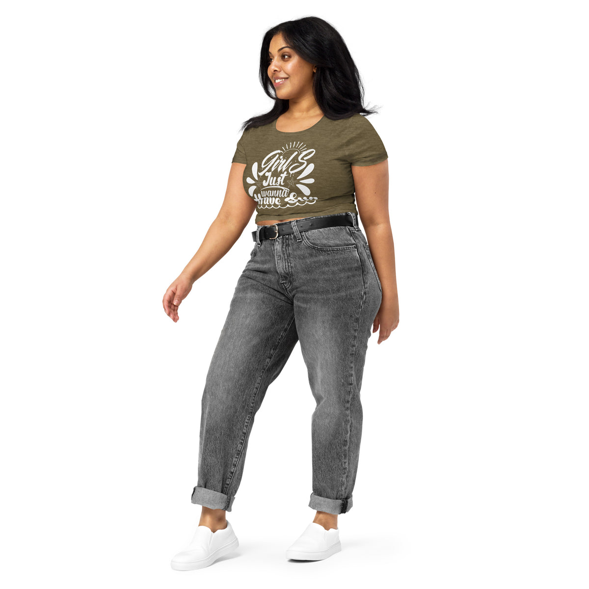 Women's "Girls Just Wanna Have Sun" Crop T-Shirt