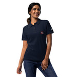 Women’s Navy Blue Embroidered Polo T-Shirt
