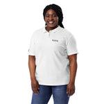 Women’s Plus-Size White "LOVE" Embroidered Polo T-Shirt