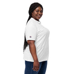 Women’s Plus-Size White "LOVE" Embroidered Polo T-Shirt