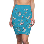 Women’s Teal Floral Bodycon Skirt