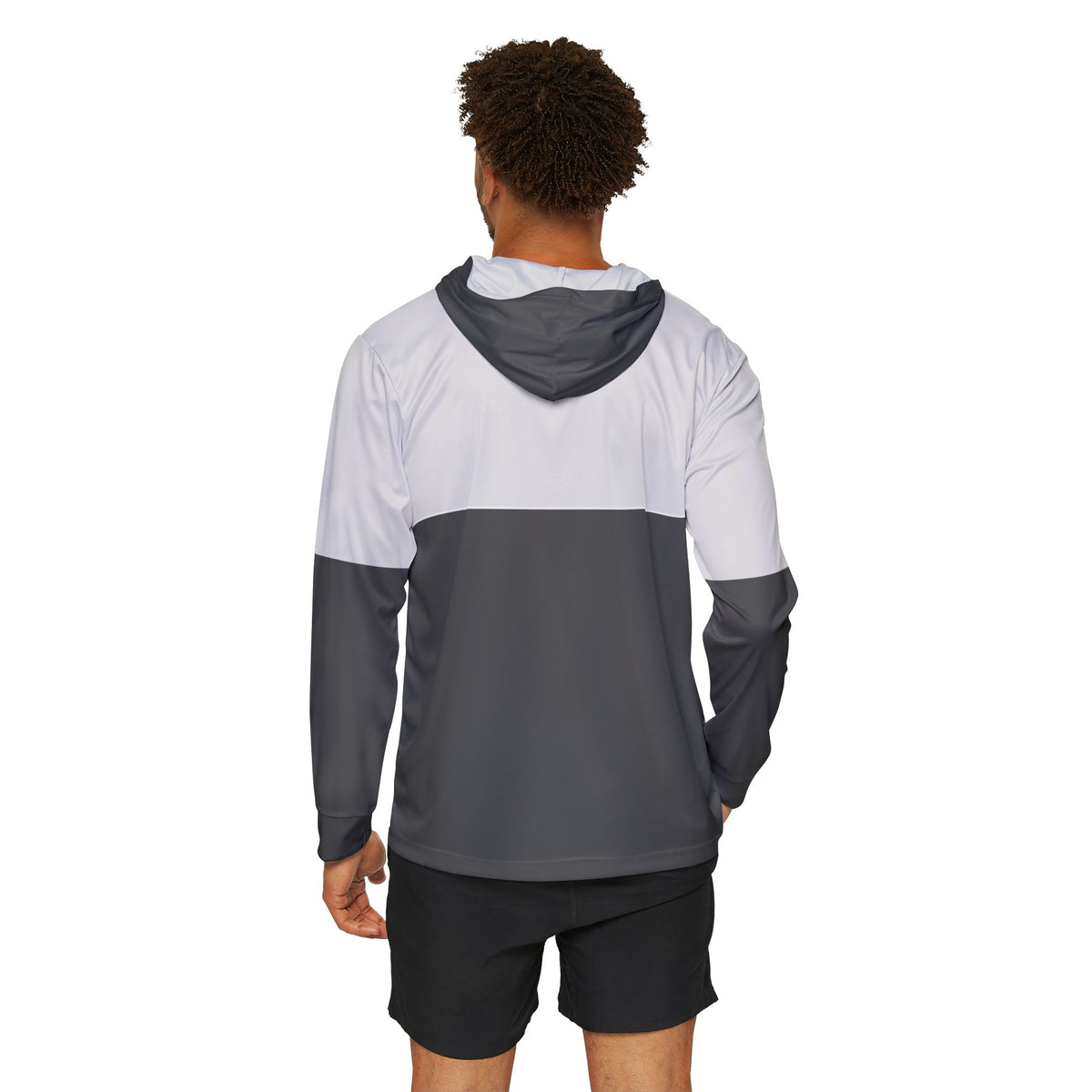 Men's Full Sleeve Color Block Sport Hooded T-Shirt