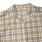 Men’s Beige & White Checkered Short Sleeve Shirt