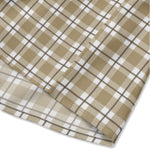 Men’s Beige & White Checkered Short Sleeve Shirt