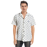 Men’s Short Sleeve White Geometric Print Shirt