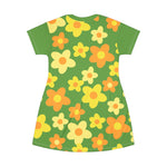 Women’s Floral T-Shirt Dress – Groovy Garden Edition by Progressive18