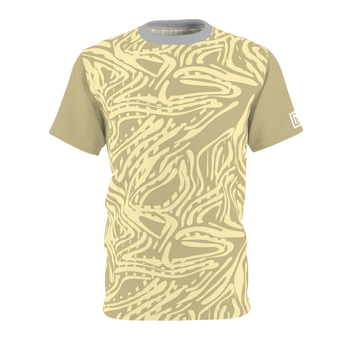 Light yellow abstract patterns Printed Cotton T-Shirt