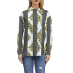 Women’s Pixel Art Print Button-Up Shirt – Modern, Trendy & Unique