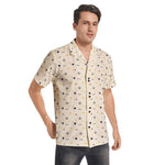 Men’s Beige Geometric Print Short Sleeve Shirt