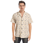 Men’s Beige Geometric Print Short Sleeve Shirt
