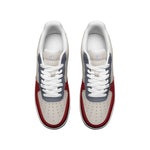 Men's Beige, Red, and Gray Low-Top Sneakers