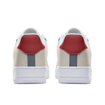 Men's Beige, Red, and Gray Low-Top Sneakers