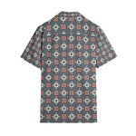 Men’s Grey Geometric Print Short Sleeve Shirt